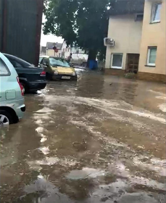 Überschwemmung in Niedershausen im Juni